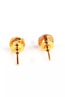 Light Green Gold Plated Stone Earrings