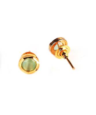 Light Green Gold Plated Stone Earrings 5