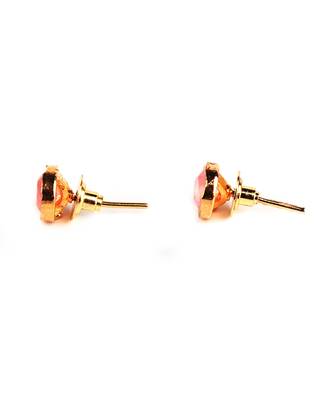 Pink Gold Plated Stone Earrings 3