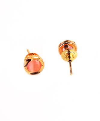 Pink Gold Plated Stone Earrings 5