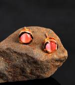 Pink Gold Plated Stone Earrings