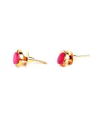Red Gold Plated Stone Earrings 3