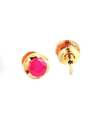 Red Gold Plated Stone Earrings 5