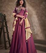 Rani-pink embroidered silk salwar