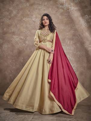 Cream embroidered silk salwar 1