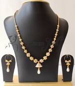 Beautiful Handmade Cz Designer Necklace Set   