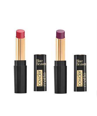 Blue Heaven Combo of 2 Powder Matte Lipsticks (Chest Nut & Rosy Lips) 1