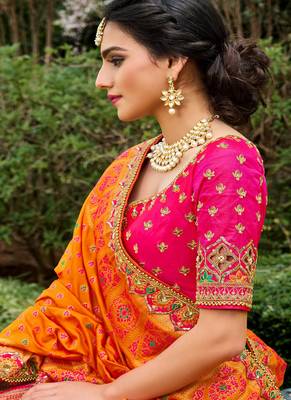 Rama Pink Silk Bridal Designer lehnga with Heavy Embroidery 2