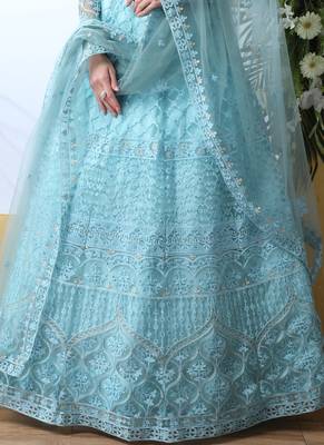 Rama Pink Silk Bridal Designer lehnga with Heavy Embroidery 3