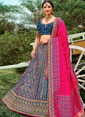 BlueSilk Bridal Designer lehnga with Heavy Embroidery 1