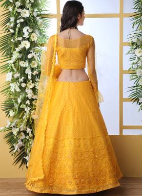 BlueSilk Bridal Designer lehnga with Heavy Embroidery 4