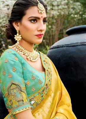 Turquise Silk Bridal Designer lehnga with Heavy Embroidery 2