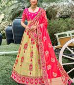 Cream Silk Bridal Designer lehnga with Heavy Embroidery