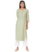 Women's Rayon Sea Green Kurta Set