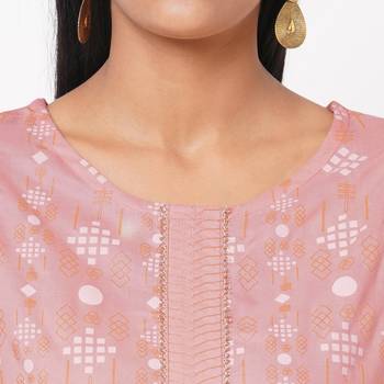 Women's Rayon Pink Kurta Set 6