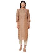 Women's Silk Brown Kurta Set