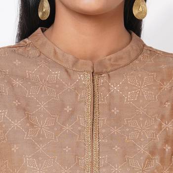 Women's Silk Brown Kurta Set 6