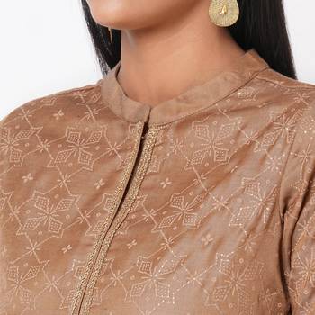 Women's Silk Brown Kurta Set 7
