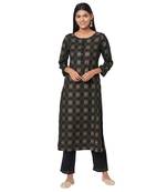 Women's Rayon Black Kurta Set
