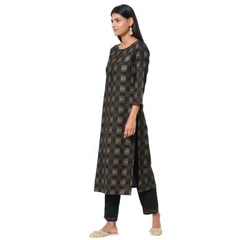 Women's Rayon Black Kurta Set 2
