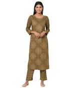 Women's Rayon Mehndi Kurta Set