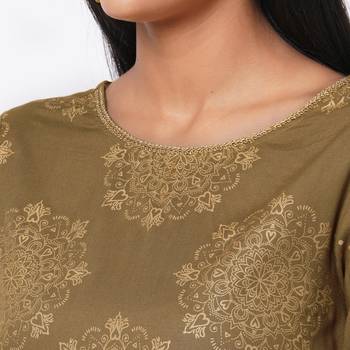Women's Rayon Mehndi Kurta Set 7