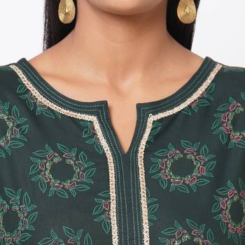 Women's Rayon Green Kurta Set 5