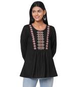 Women's Rayon Black Tops