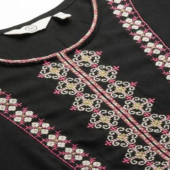 Women's Rayon Black Tops 7