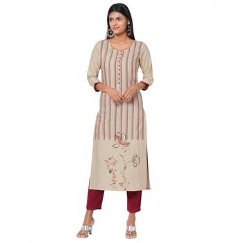 Women's Cotton Cream Kurta 1