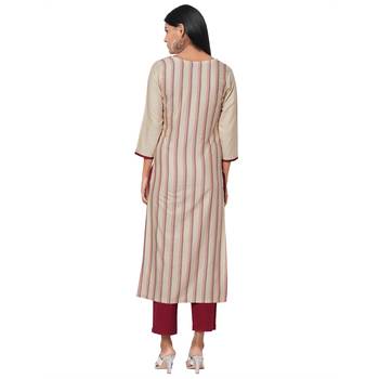 Women's Cotton Cream Kurta 4