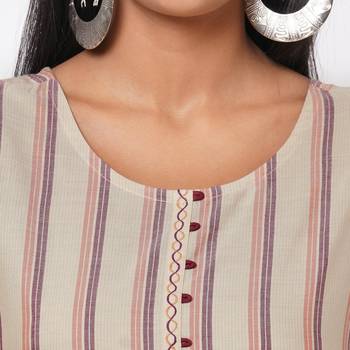 Women's Cotton Cream Kurta 5