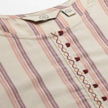 Women's Cotton Cream Kurta 7