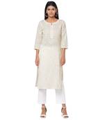 Women's Cotton Cream Kurta