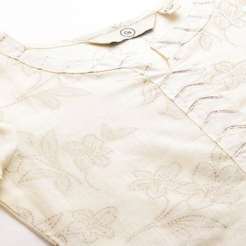 Women's Cotton Cream Kurta 7