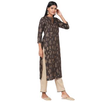 Women's Silk Brown Kurta Set 3