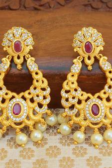 Red agate earrings