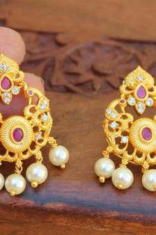 Red agate earrings