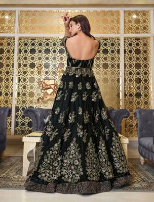 Black embroidered net salwar 2