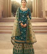 Green jacquard jacquard salwar