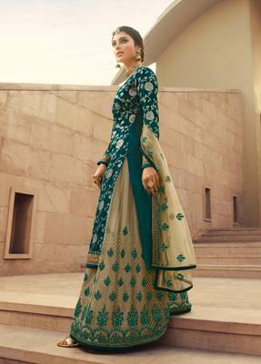 Green jacquard jacquard salwar 3