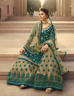 Green jacquard jacquard salwar 4