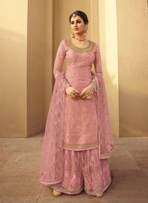 Pink jacquard jacquard salwar 1