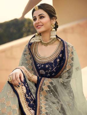 Blue jacquard jacquard salwar 3