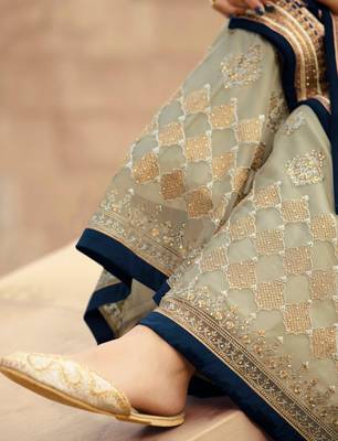 Blue jacquard jacquard salwar 4