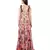 Eman Red Colour Printed Art Georgette Long Tiered Dress