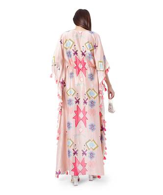 PS Pret by Payal Singhal Pink Colour Printed Silkmul Kaftan 3