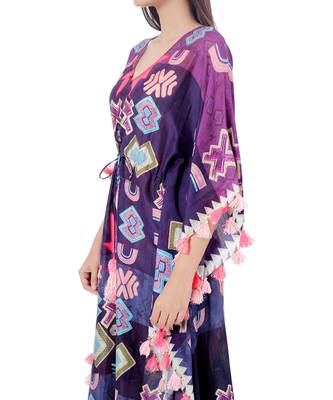 PS Pret by Payal Singhal Purple Colour Printed Silkmul Kaftan 2
