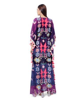 PS Pret by Payal Singhal Purple Colour Printed Silkmul Kaftan 3