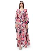 PS Pret by Payal Singhal Red Colour Printed Silkmul Kaftan